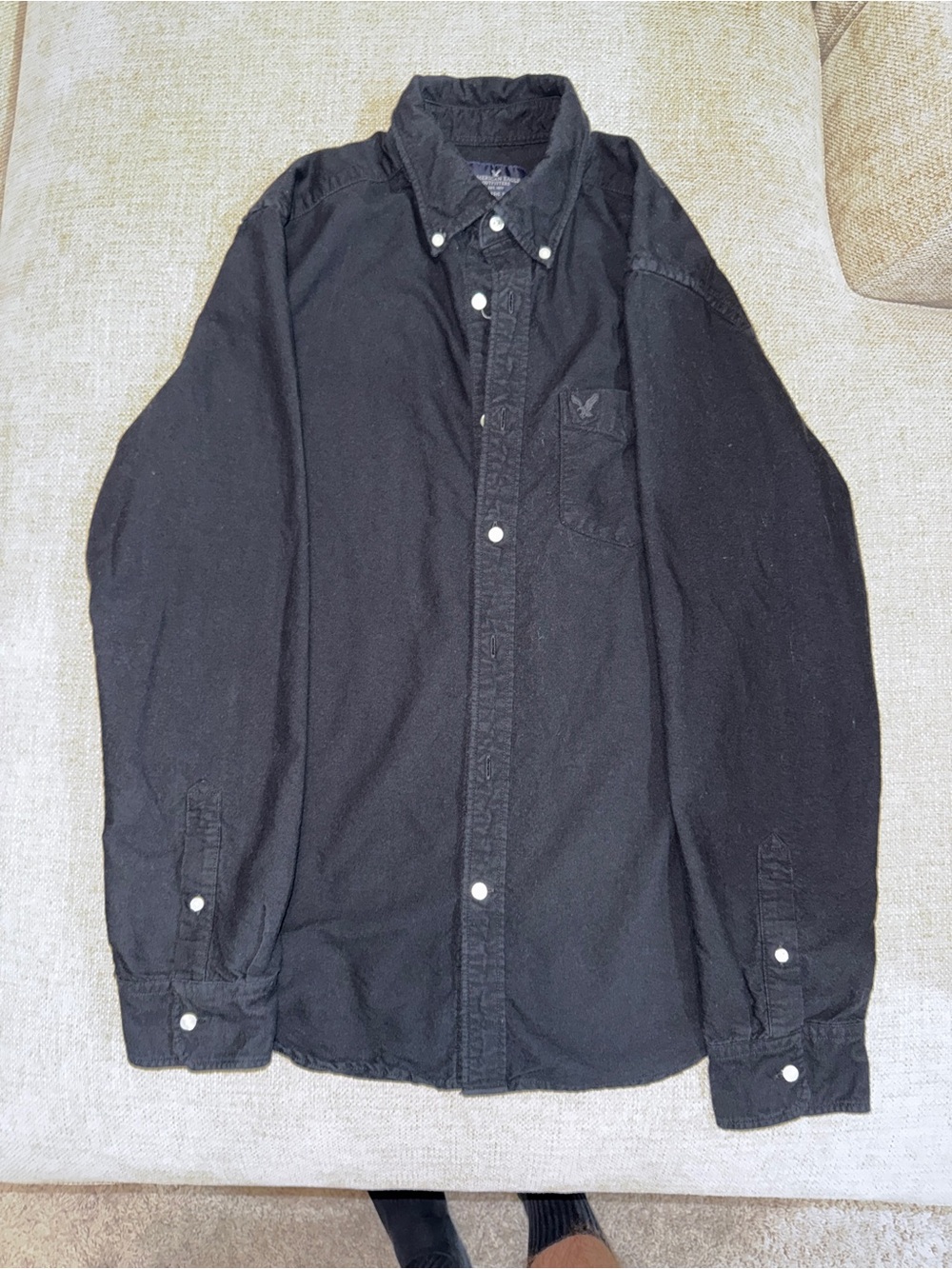 American Eagle Outfitters Black Men’s Button-Down Shirt